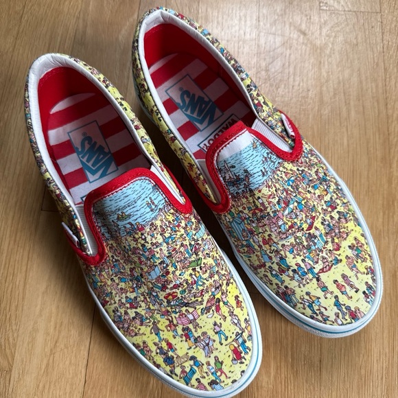 Where’s Waldo Vans Classic Slip-On Shoes - Picture 1 of 9